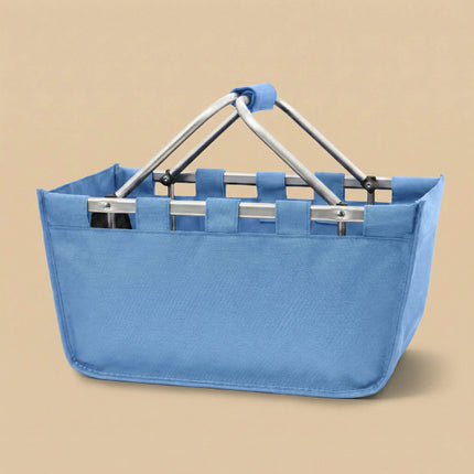 wholesale custom large blue hydrangea market tote bag with monogram design