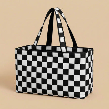 Wholesale Black and white buffalo check printed ultimate tote bag