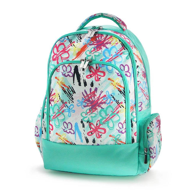 wholesale classic school backpack with painted floral design