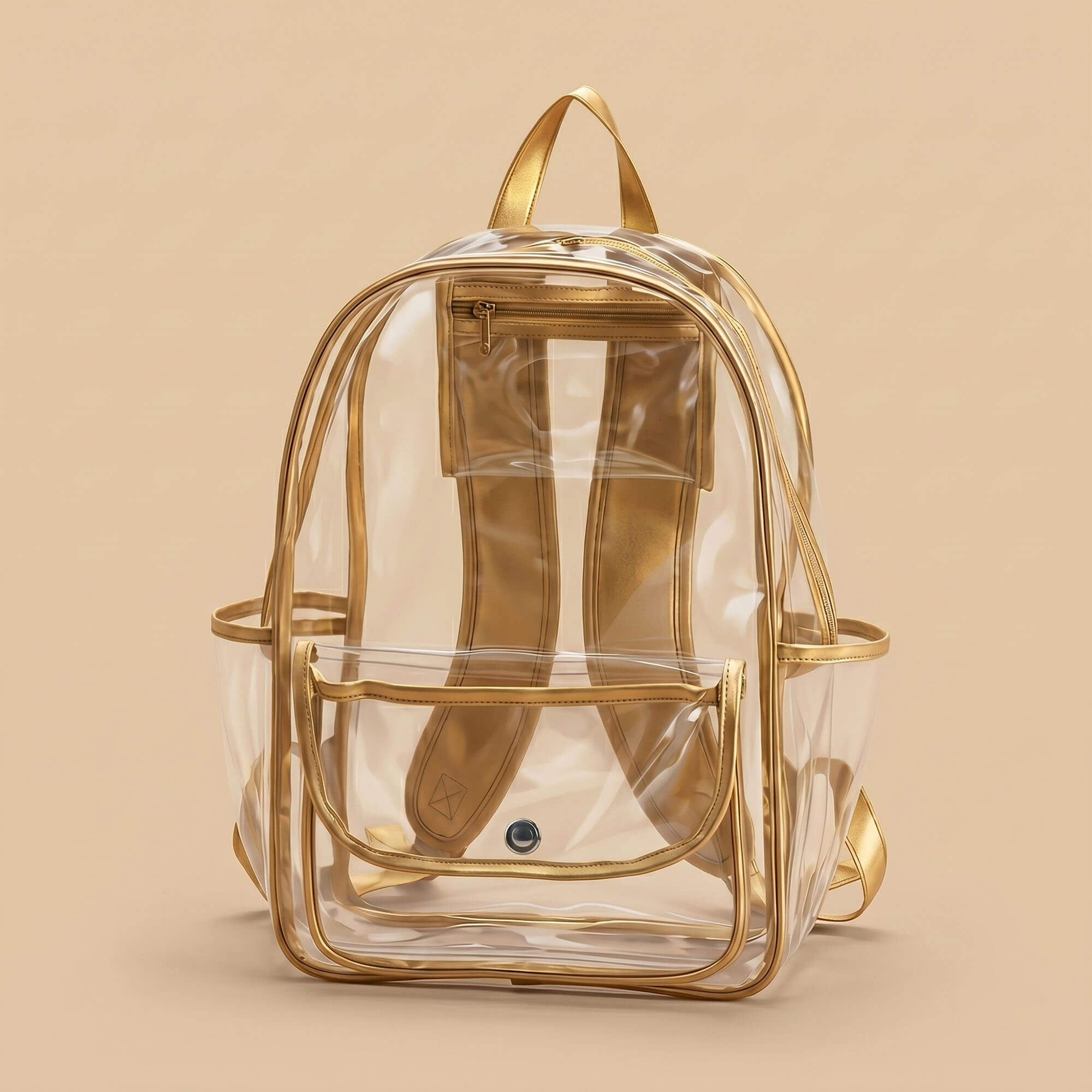 clear leather backpack Jon Hart Design Black Webbing Crafted from durable Cute Clear Mini Backpack Transparent