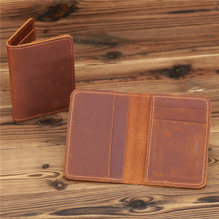 K330 | VINTAGE-STYLE CRAZY HORSE LEATHER CARDHOLDER