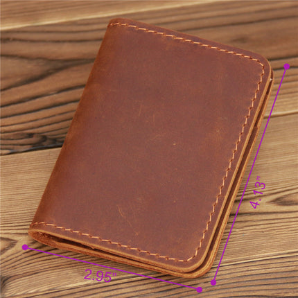 K330 | VINTAGE-STYLE CRAZY HORSE LEATHER CARDHOLDER