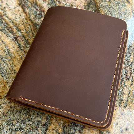 K333 | VINTAGE-STYLE CRAZY HORSE LEATHER CARDHOLDER / WALLET