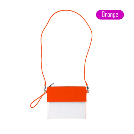 Wholesale Clear Game day Bag with orange trims. Perfect for monogramming.