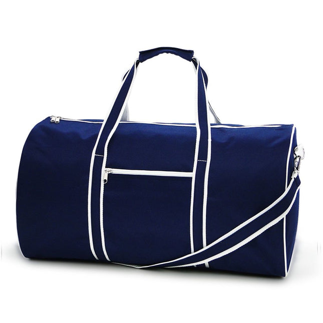 wholesale navy large duffel bag with white trims
