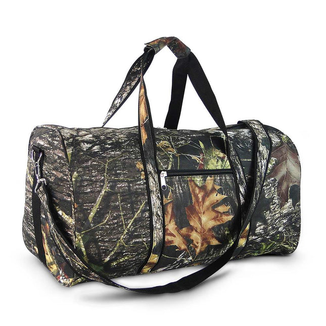 wholesale large duffel bag with wodds camo pattern and black trims
