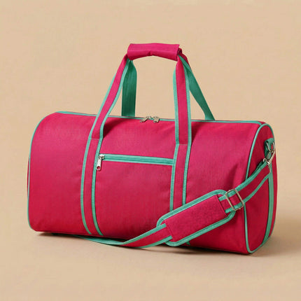wholesale hot pink large duffel bag with mint trims
