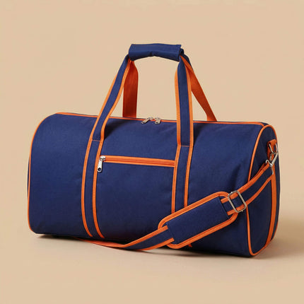 wholesale navy large duffel bag with orange trims