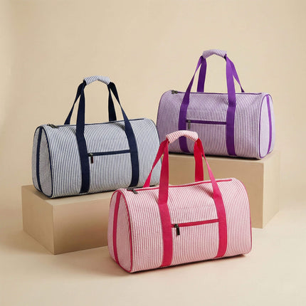 K403 | PORTABLE SMALL DUFFEL BAG-SEERSUCKER