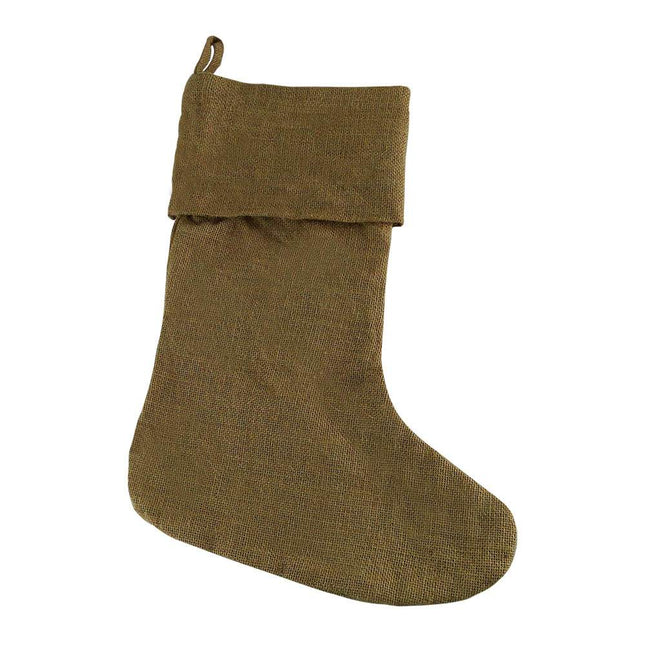Wholesale Christmas stocking K903 with 100% burlap, monogrammable cuff for holiday decor - Red To Purple