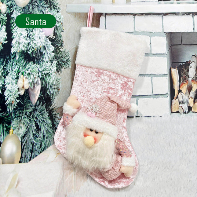 K903 | CHRISTMAS STOCKING - VELVET / BURLAP