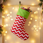 Red Chevron / Solid Green Top