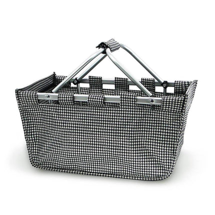 wholesale custom large hundstooth jacquard market tote bag with monogram design