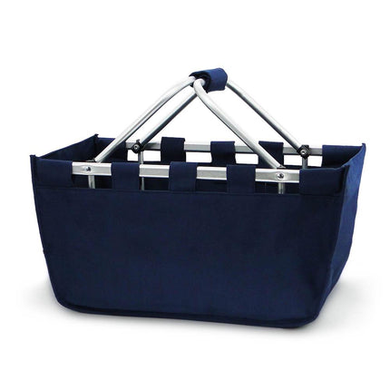 wholesale custom large navy market tote bag with monogram design