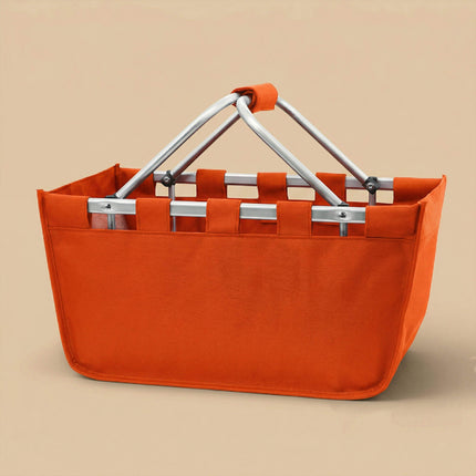 wholesale custom large orange market tote bag with monogram design