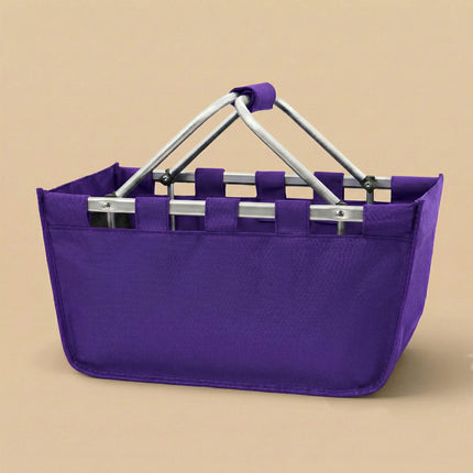 wholesale custom large purple market tote bag with monogram design