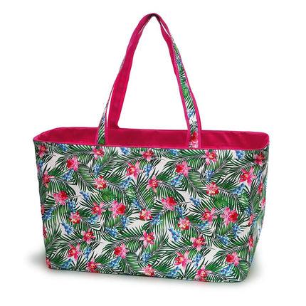 custom carryall cymbidium printed large tote bag with monogram and embroidery options