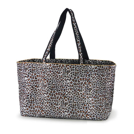 wholesale leopard pattern carryall large tote bag for shopping and beach use.