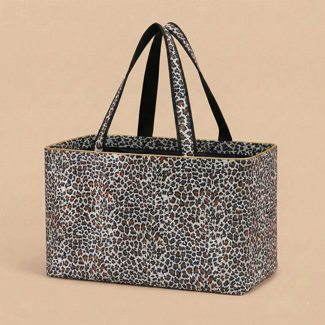 wholesale leopard pattern carryall large tote bag for shopping and beach use.