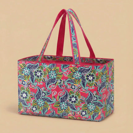 wholesale swirl floral printed waterproof carryall large tote bag for shopping and beach use.