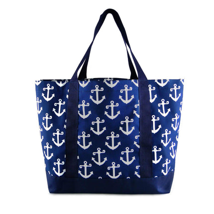 wholesale navy anchors polyester large tote bag waterproof.