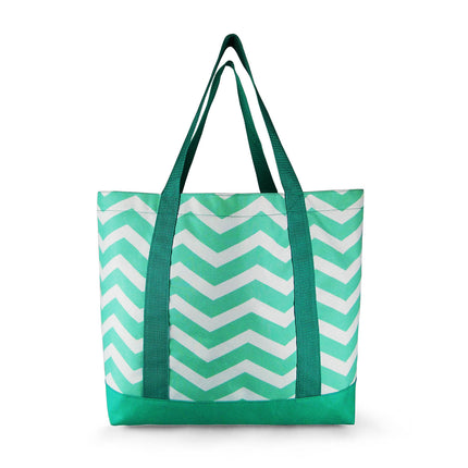 wholesale mint chevrons polyester large tote bag waterproof.