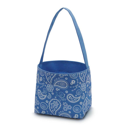 wholesale blue / white paisley polyester easter buckets for kids egg hunts