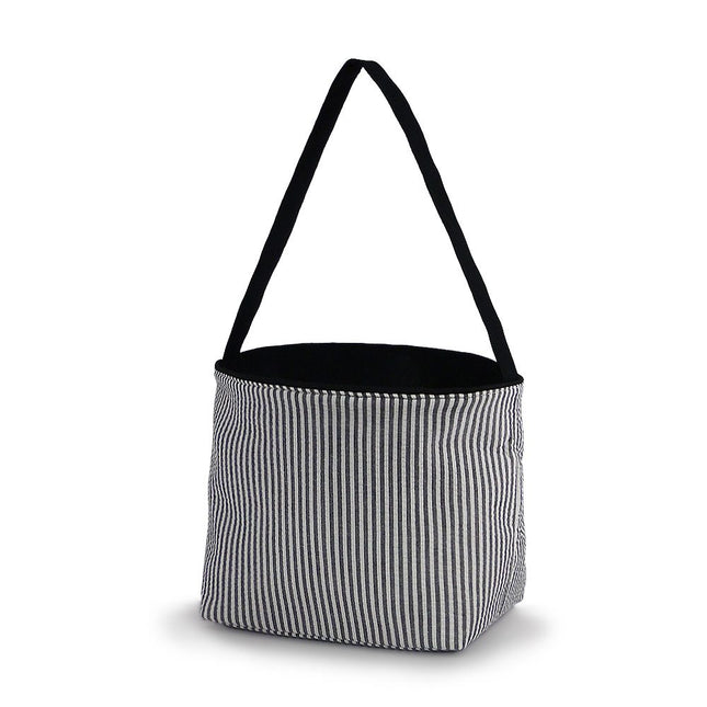 wholesale black seersucker halloween buckets for trick-or-treating