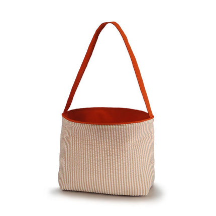 Wholesale orange seersucker easter bucket for kids egg hunts