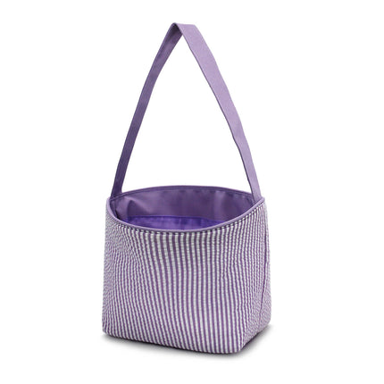 Wholesale purple seersucker easter bucket for kids egg hunts