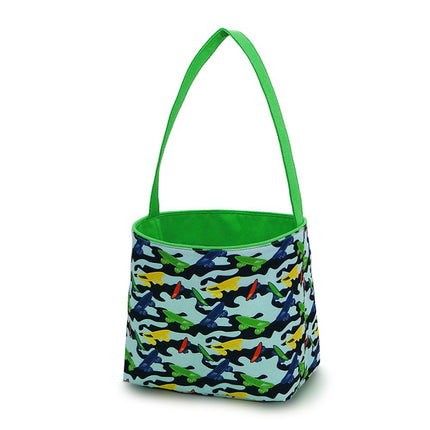 wholesale green camouflage with skateboards polyester easter buckets for kids egg hunts