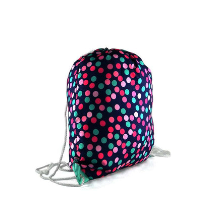 wholesale polyester confetti drawstring backpack for gym use