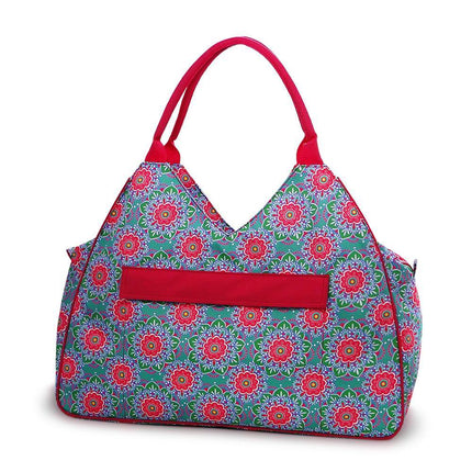wholesale never-full beach bag with hot pink medallion print design