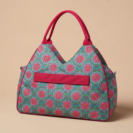 wholesale never-full beach bag with hot pink medallion print design